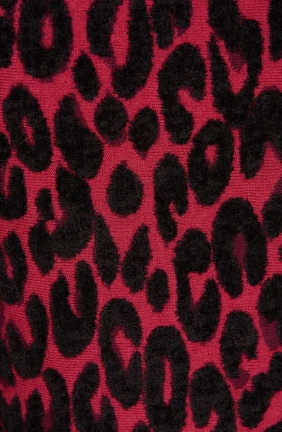 Shop Milly Flocked Cheetah Mermaid Dress In Ruby Multi