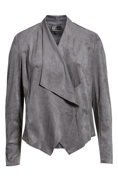 Shop Kut From The Kloth Tayanita Faux Suede Jacket In Grey