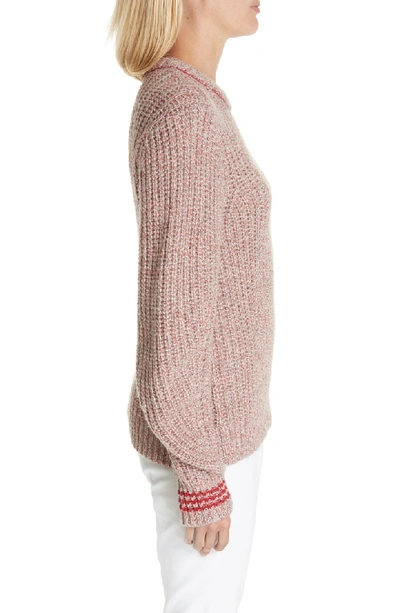 Shop Rag & Bone Cheryl Stripe Cuff Wool Blend Sweater In Grey/ Red