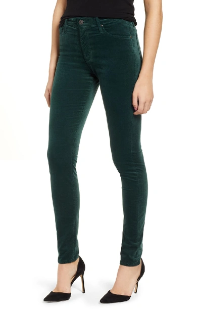 Shop Ag The Farrah High Waist Velvet Jeans In Verdant