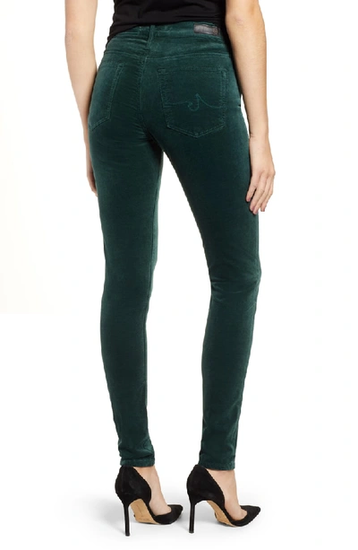 Shop Ag The Farrah High Waist Velvet Jeans In Verdant