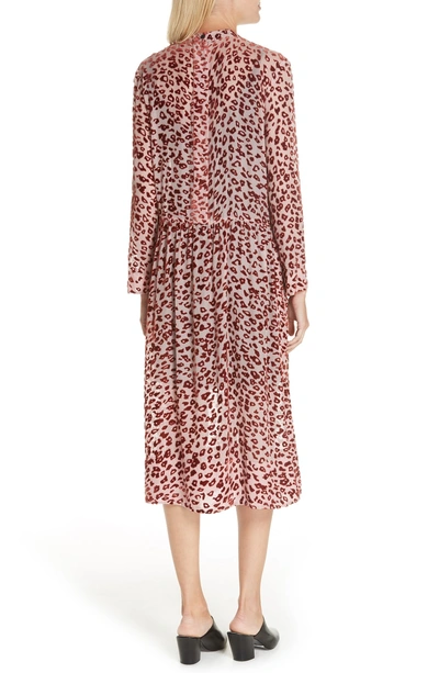 Shop Rag & Bone Gia Devore Leopard Spot Dress In Pink/ Rust