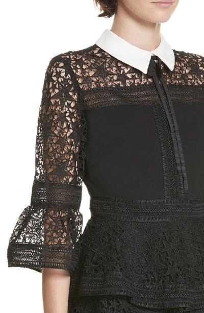 Shop Ted Baker Star Lace Ruffle Dress In Black