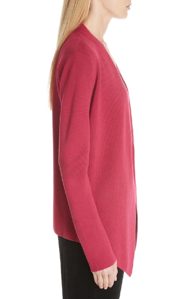 Shop Eileen Fisher Angled Tencel Lyocell & Silk Cardigan In Radish