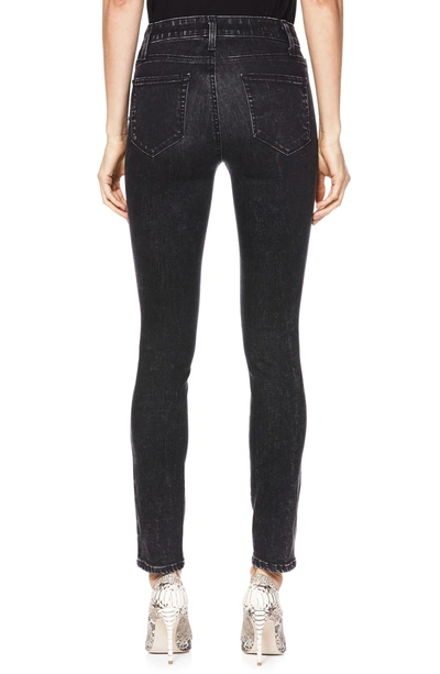 Shop Paige Hoxton Button High Waist Ankle Peg Jeans In City Noir