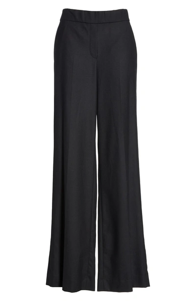 Shop Theory Talbert New Pure Stretch Wool Flare Leg Pants In Black