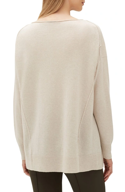 Shop Lafayette 148 Relaxed Cashmere Sweater In Oatmeal Melange
