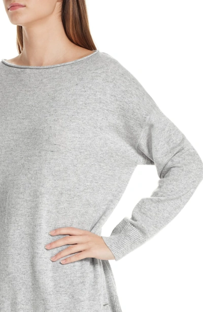 Shop Lafayette 148 Relaxed Cashmere Sweater In Grey Heather