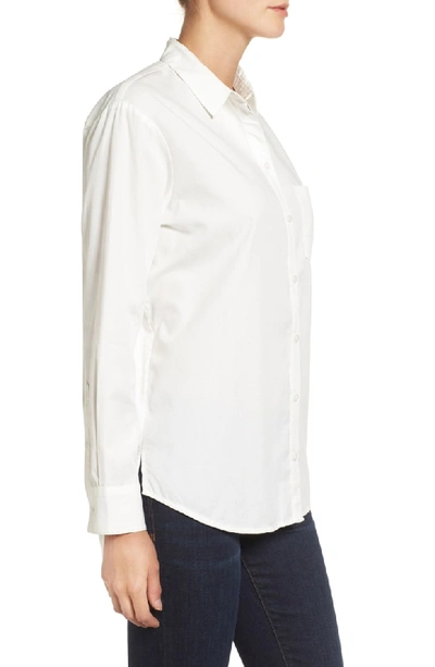 Shop Madewell Drapey Oversize Boyshirt In Pure White
