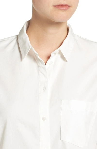 Shop Madewell Drapey Oversize Boyshirt In Pure White