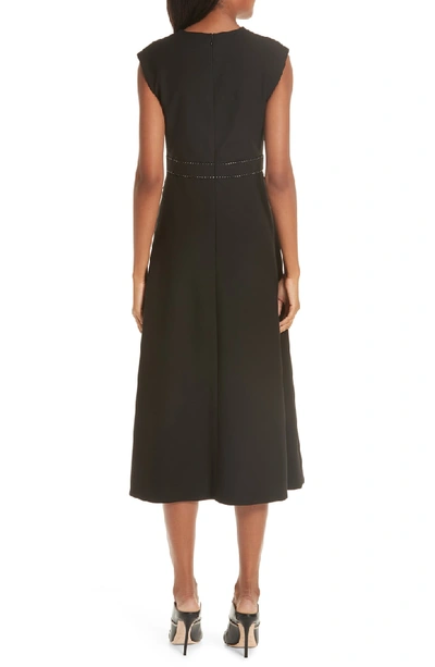 Shop Partow V-neck Matte Crepe Dress In Black