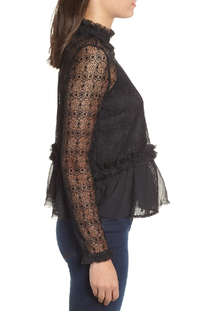 Shop Kendall + Kylie Victorian Lace Top In Black