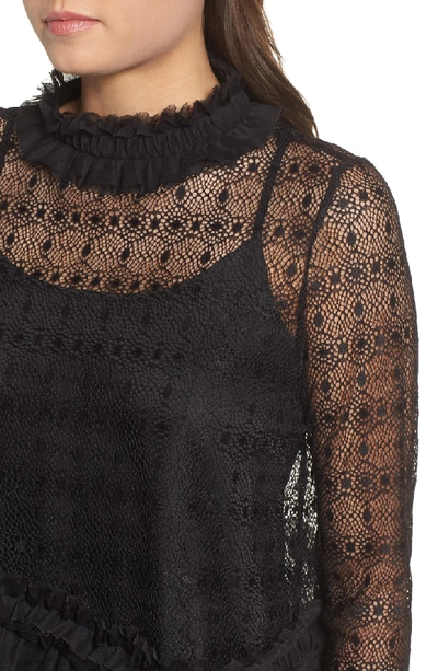 Shop Kendall + Kylie Victorian Lace Top In Black