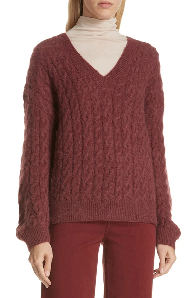 Shop Vince Cable Knit Sweater In Anise