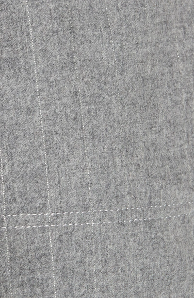Shop Lafayette 148 Fulton Stretch Flannel Wool & Cashmere Pants In Nickel Melange