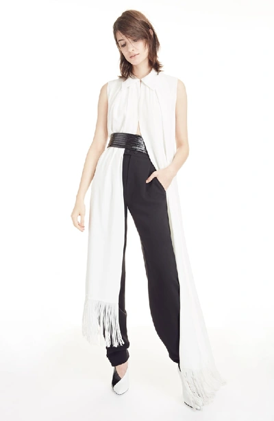 Shop Givenchy Scarf Front Silk Blouse In Off White