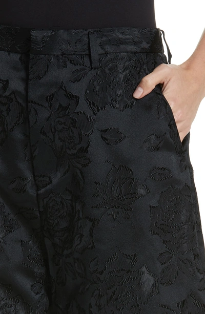 Shop Noir Kei Ninomiya Floral Jacquard Culottes In Black