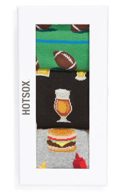 Shop Hot Sox 3-pack Football Socks In Black