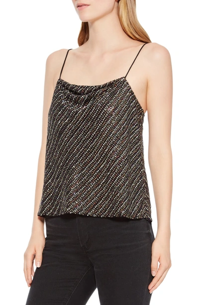 Shop Parker Cowl Neck Beaded Camisole In Black Multi