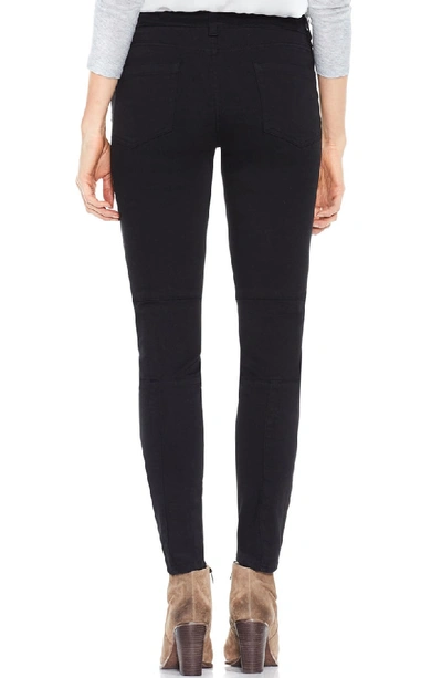 Shop Two By Vince Camuto D-luxe Twill Moto Jeans In Rich Black