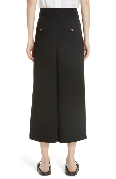 Shop Vince High Waist Wide Leg Crepe Crop Pants In Black