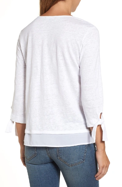 Shop Sanctuary Sylvie Tiered Hem Linen Tee In White