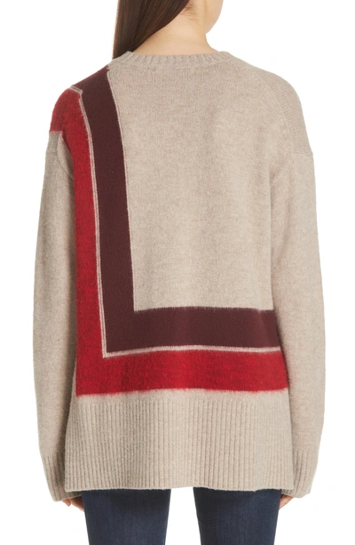 Shop Derek Lam 10 Crosby Crewneck Blanket Sweater In Red Multi