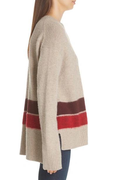 Shop Derek Lam 10 Crosby Crewneck Blanket Sweater In Red Multi