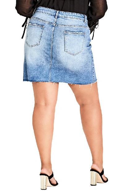 Shop City Chic Shredded Denim Skirt