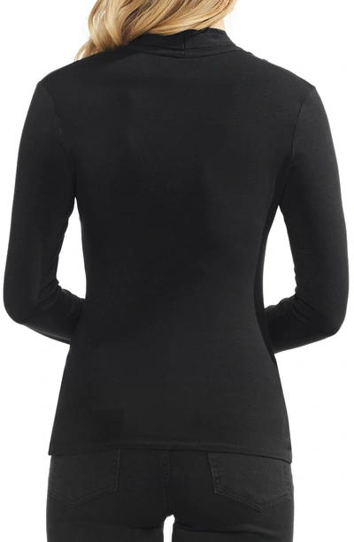 Shop Vince Camuto Ruched Detail Top In Rich Black