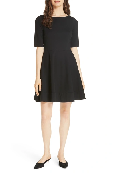 Shop Kate Spade Lace-up Ponte Dress In Black