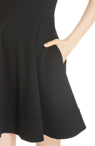 Shop Kate Spade Lace-up Ponte Dress In Black