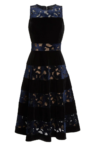 Shop Adelyn Rae Skyler Fit & Flare Midi Dress In Navy-black