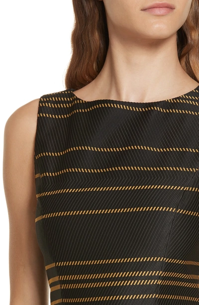 Shop Alice And Olivia Lindsey Structured A-line Dress In Black / Yellow