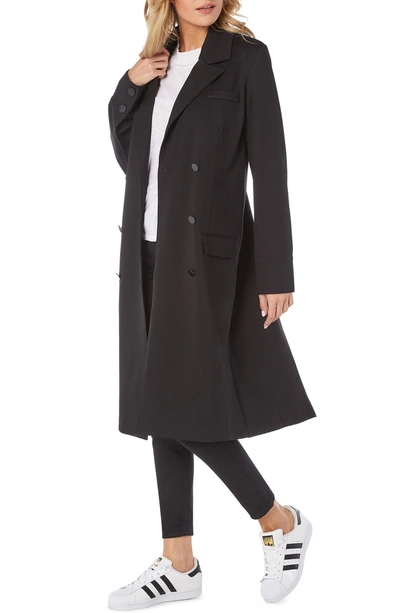 Shop Michael Stars Ponte Coat In Black