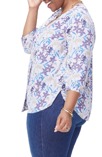 Shop Nydj Blouse In Shrinking Violets Wild Lilac