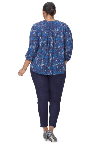 Shop Nydj Blouse In Paisley Cove Peacoat