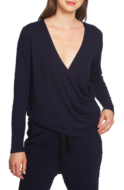 Shop 1.state Wrap Front Knit Top In Blue Night