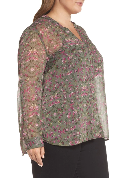Shop Kut From The Kloth Floral Print Blouse In Olive