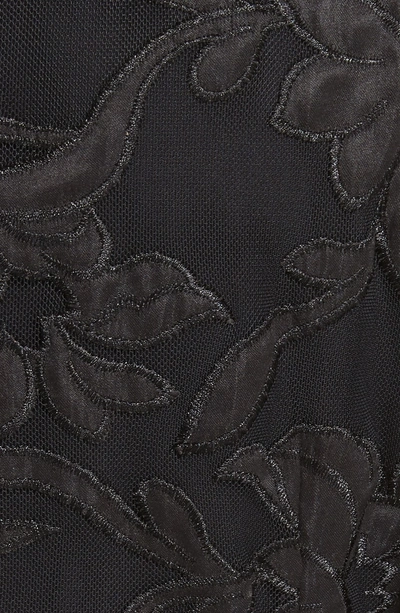 Shop Co Flutter Sleeve Floral Applique Midi Dress In Black