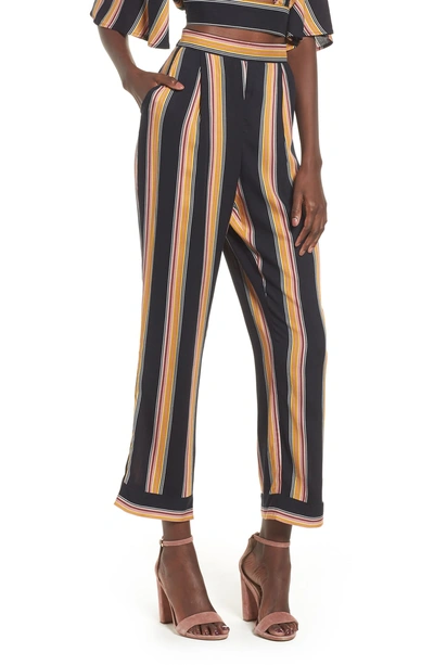 Shop Band Of Gypsies Lauren Stripe Pants In Black/ Gold