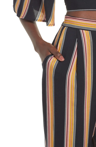 Shop Band Of Gypsies Lauren Stripe Pants In Black/ Gold