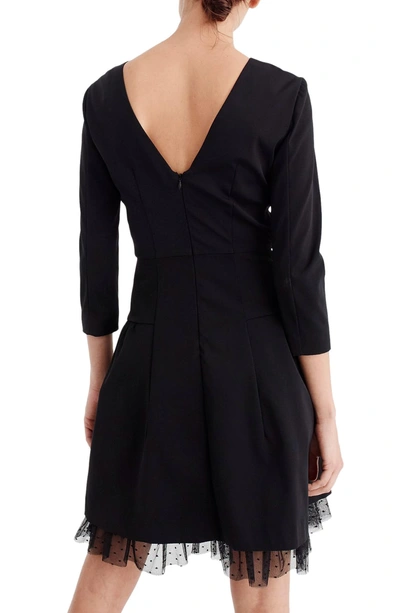 Shop J.crew Tulle Hem Sheath Dress In Black