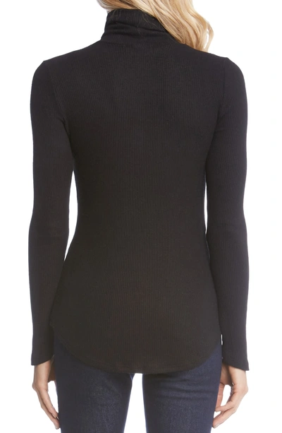 Shop Karen Kane Angled Sleeve Turtleneck In Black