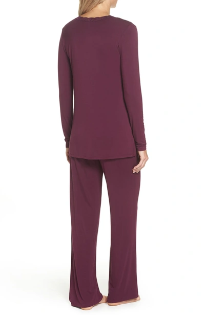Shop Natori Feathers Pajamas In Potent Purple