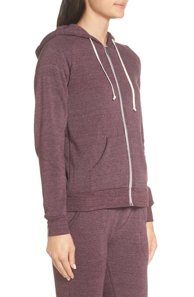 Shop Alternative Adrian Zip Hoodie In Eco True Wine