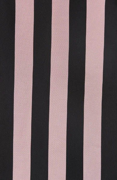 Shop Marques' Almeida Stripe Asymmetrical Shirtdress In Pink / Black