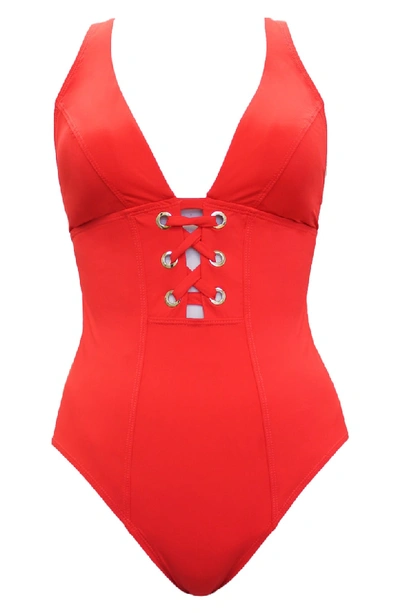 Shop Amoressa Stella Cassiopeia One-piece Swimsuit In Bash Red