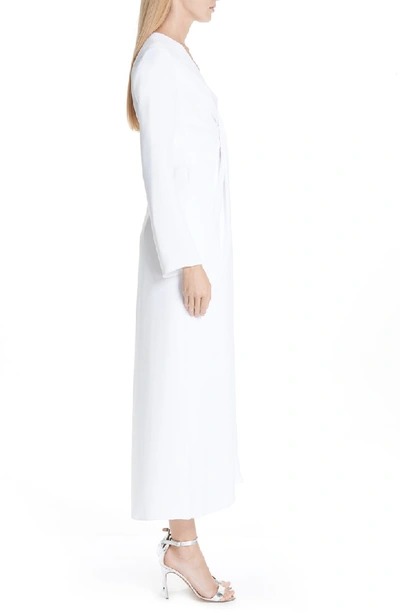 Shop Carolina Herrera Silk V-neck Dress In White