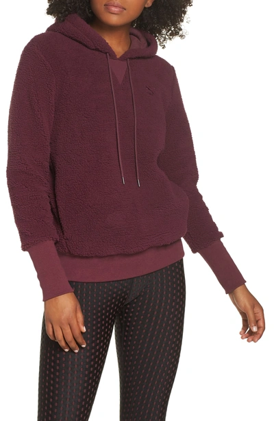 Puma Women's Sherpa Downtown Pullover Hoodie, Purple In Fig | ModeSens